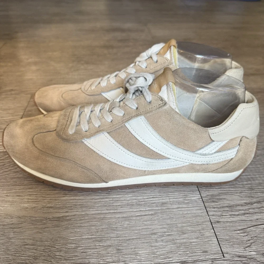 Vince Oasis New Camel Suede and Leather Runner Sneaker Size 10 Women‎ White Foam